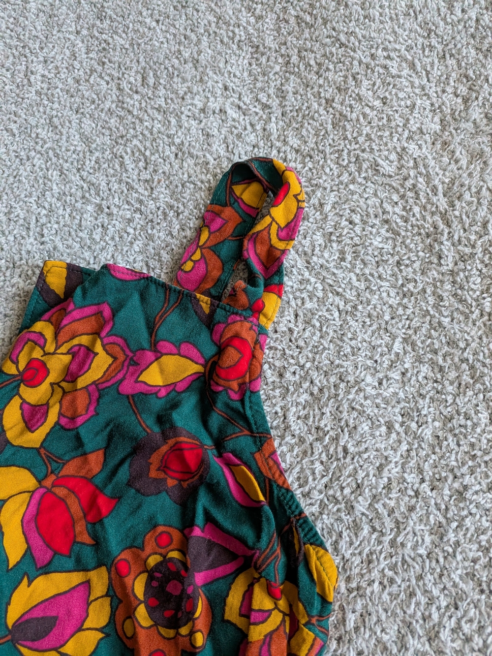🌼B2G1🌼 Modcloth Teal Floral Tie-Waist Wide-Leg Jumpsuit NWOT - Picture 6 of 11